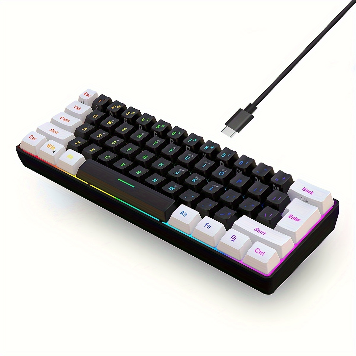 K-Snake Kit de souris clavier à sensation mécanique USB filaire 104 touches  clavier d'ordinateur, style : clavier + souris (blanc)