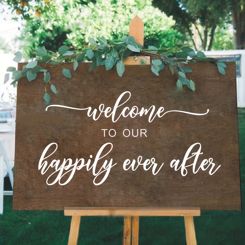 

1pc, Happily Ever After Wedding Decal - Vinyl Sign For Wedding Decor And Supplies - Personalize Your Ceremony With A Unique Touch