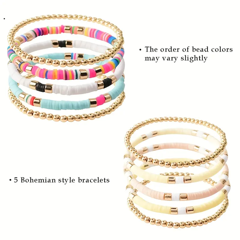 Clay Bead Bracelets For Women Bohemian Stackable Evil Eye - Temu