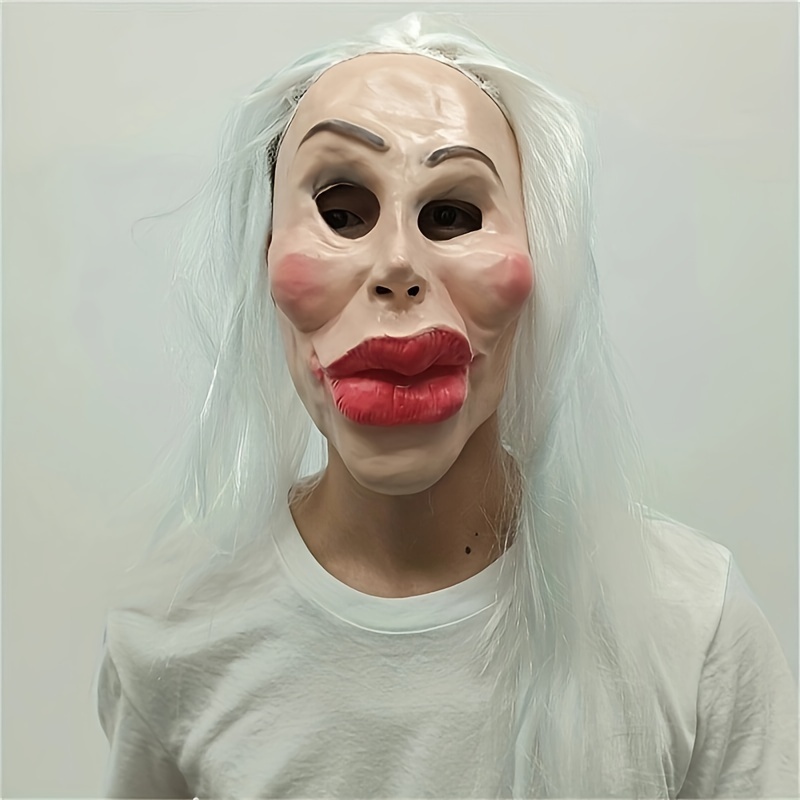 White Face Mask-Female  White halloween mask, White face mask