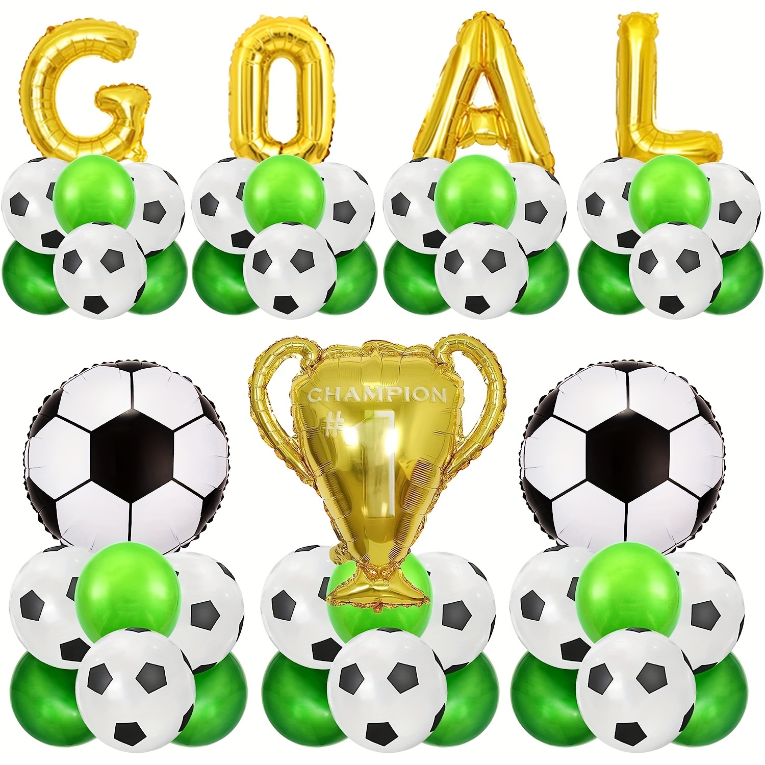 

Set, Soccer Balloons Soccer Party Decorations Goal Trophy Balloons For Men's Boy's Soccer Birthday Party Sports Theme Party Football Theme Party Supplies