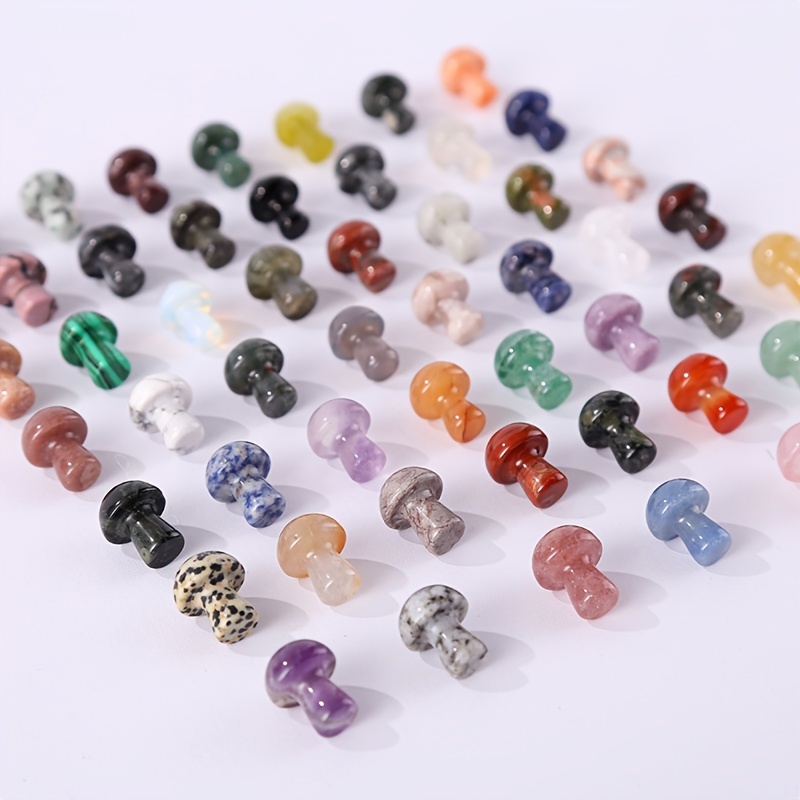 1pc/5pcs/10pcs/20pcs/40pcs, 2cm/0.79inch, Natural Stone Mushroom Charms, For Fish Tank Decoration Ornaments, Display Decors, Jewelry Making Materials