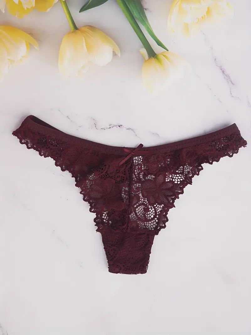 Cutout Lace Thongs Comfy Breathable Stretchy Intimates - Temu