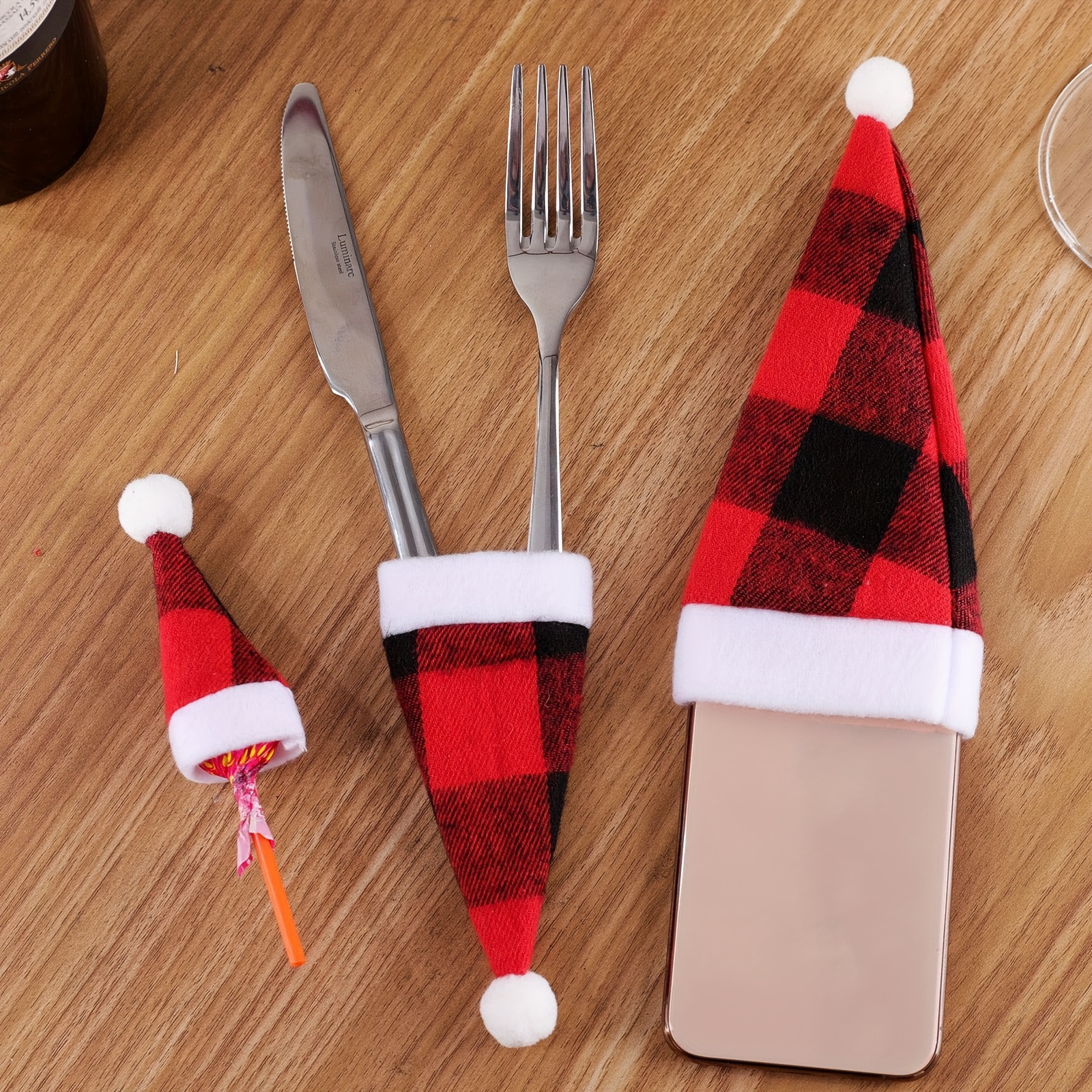 Christmas Black Stainless Steel Cutlery Silverware Pattern - Temu