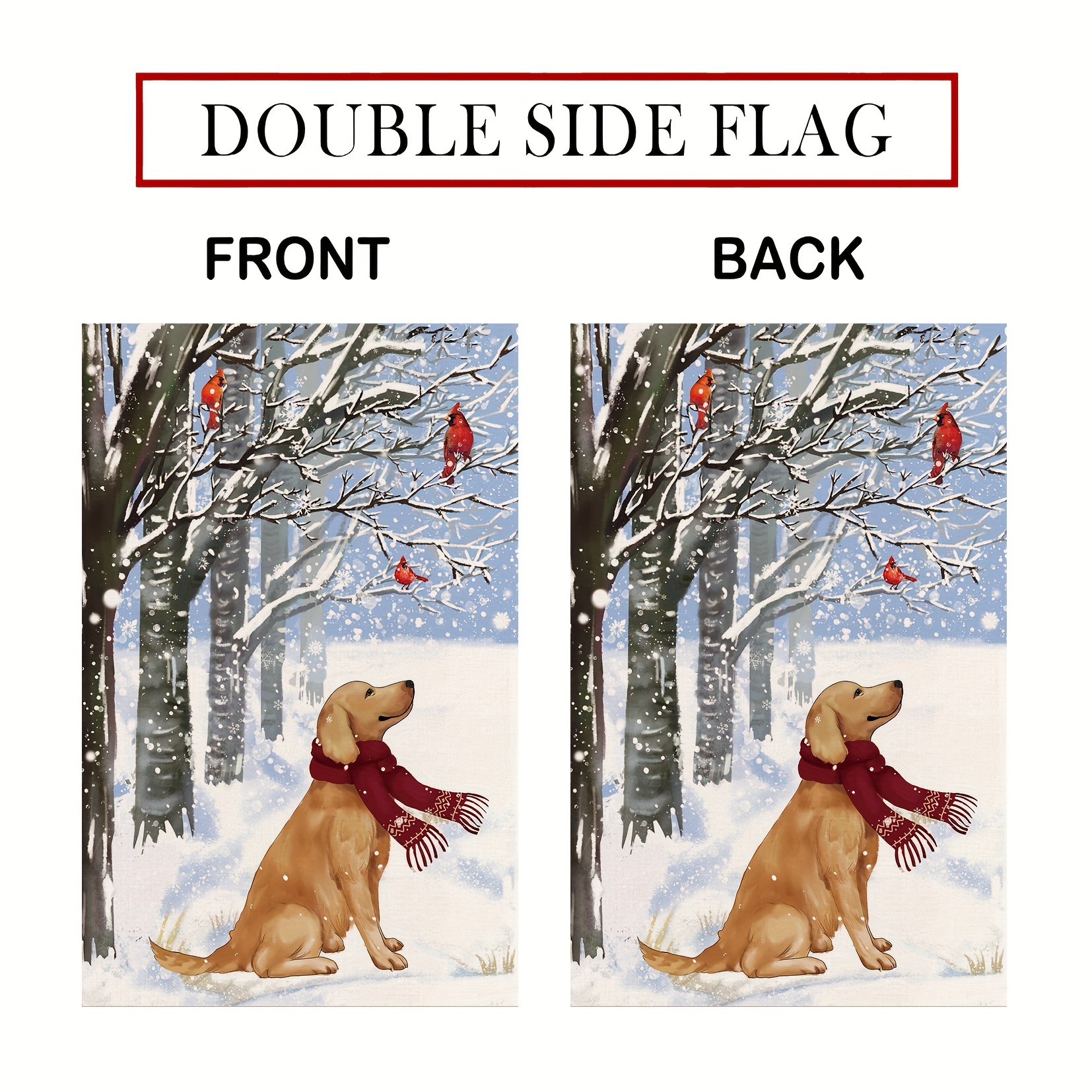 Winter Wonder Lane Golden Holiday Green, Red & Yellow Golden Retriever  Cushioned Doormat