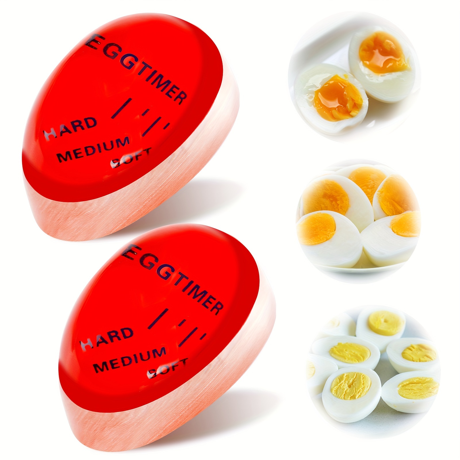 Egg Timer for Boiling Egg, 4 Pack Eco-Friendly Resin Egg Timers, Heat  Sensitive Soft Medium Hard Boiled Egg Color Changing Timer Reusable Food  Grade