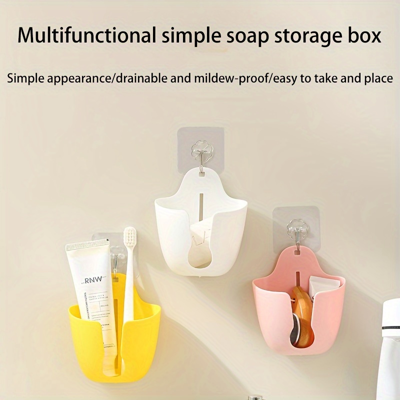 1pc Plastic Bathroom Storage Box, Multifunctional Large Capacity Wall Mount Storage  Container Suitable For Bathroom And Bedroom