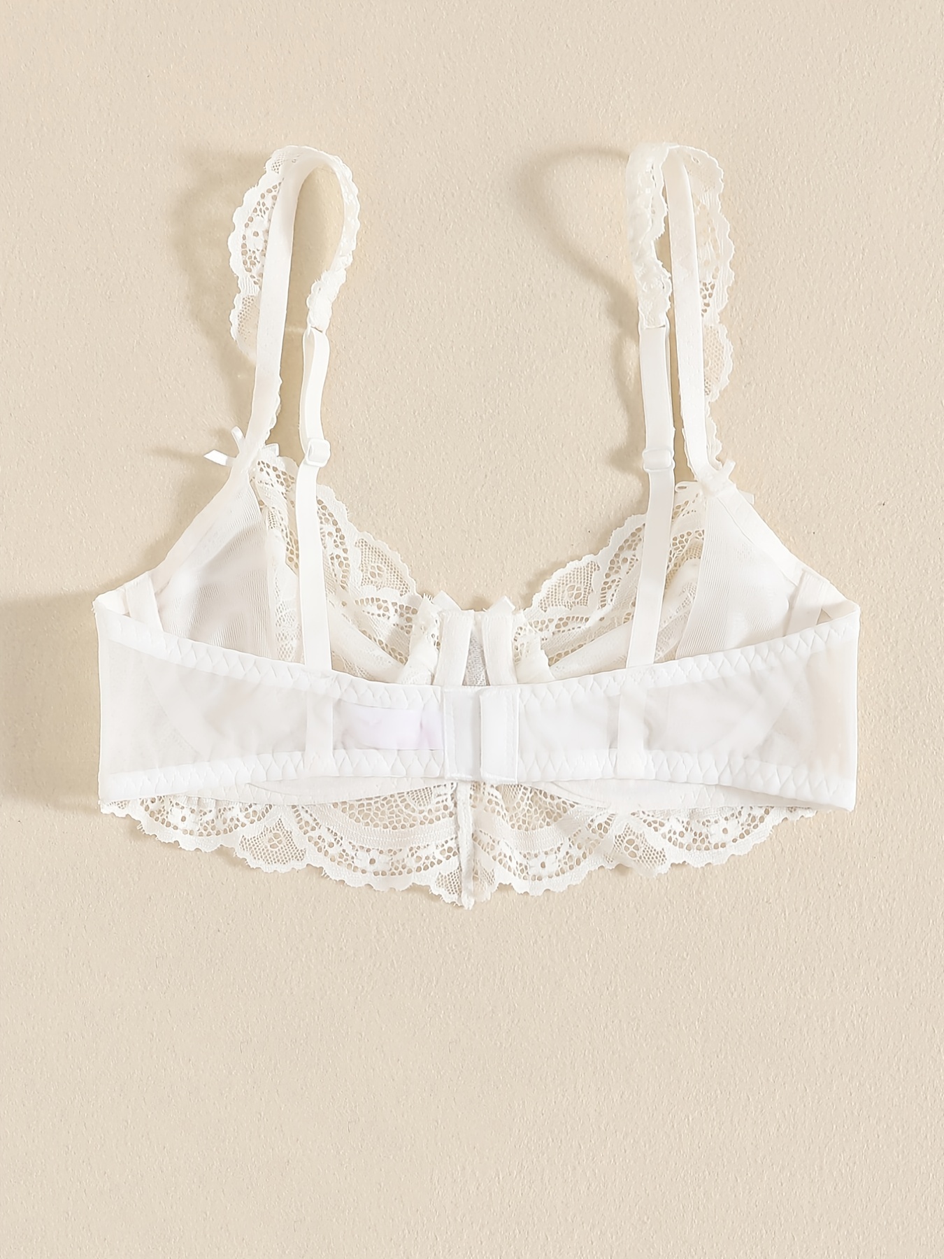 Comfortable Stylish sheer white lace bra Deals 