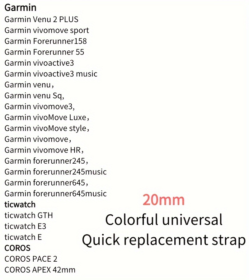 Smartwatch Band, 20/22mm Silicone Strap with Quick Release Buckle - Compatible with Samsung Galaxy Watch 3/4/5/7, Active 2, S2/S3, GT, Amazfit GTR - Colorful Replacement Bracelet for Smartwatches, Smartwatch Accessory|Sleek Watch Strap|Smooth Band Finish