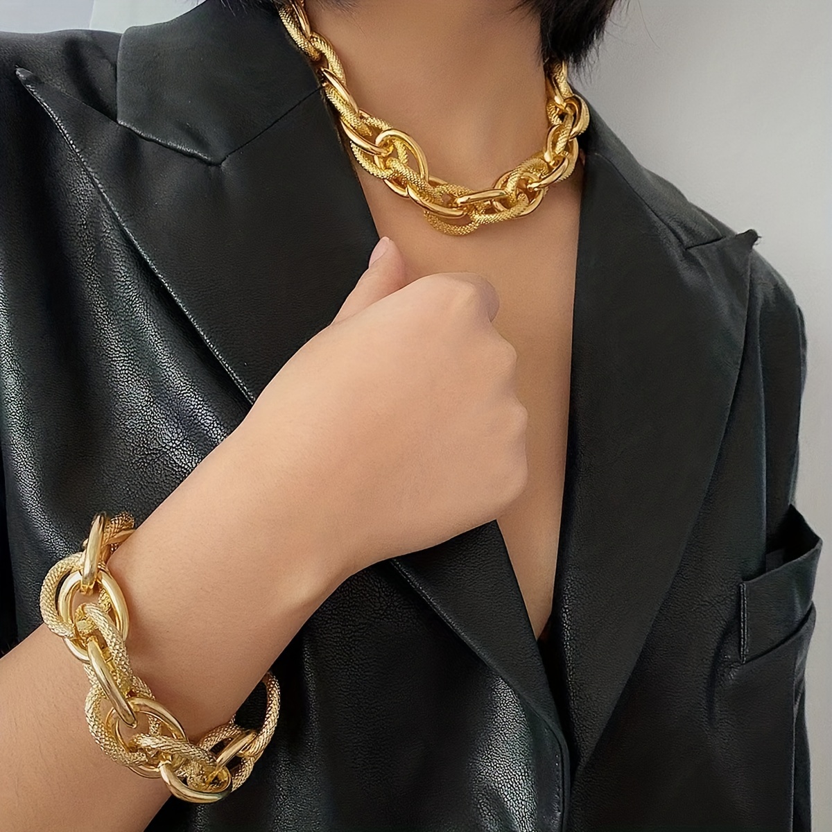 Conjunto Accesorios Estilo Hip Hop Mujer Conjunto Joyería - Temu Mexico