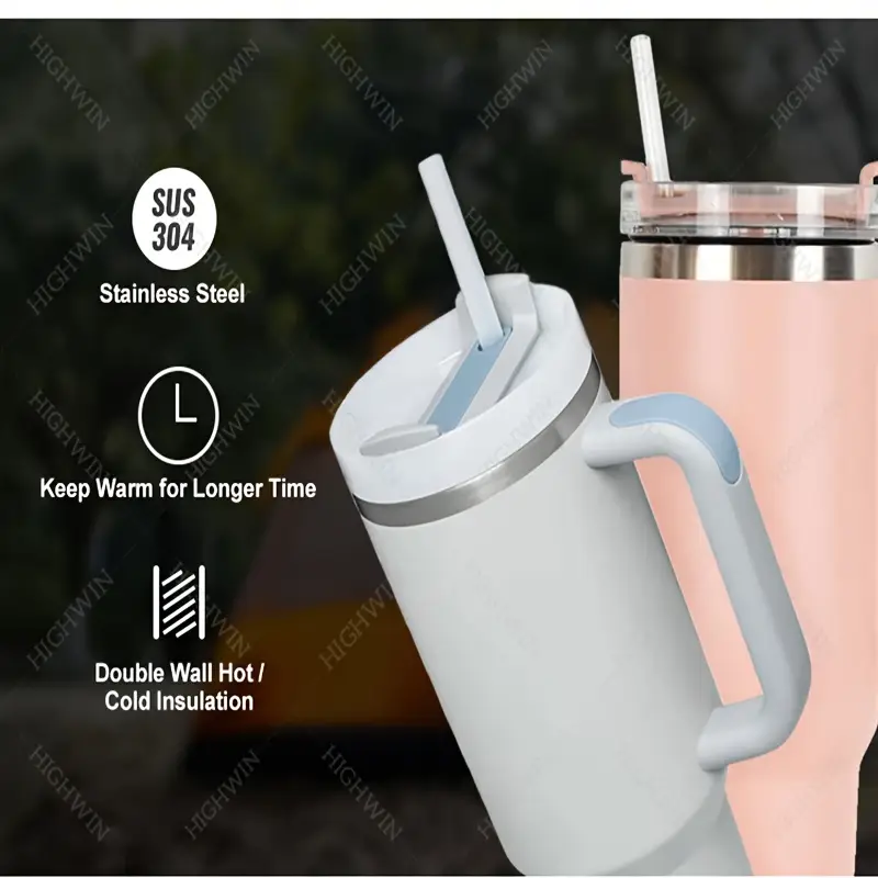 0 40oz stainless steel vacuum insulated tumbler with lid and straw for water iced smoothie and more straw color assorted varieties details 13