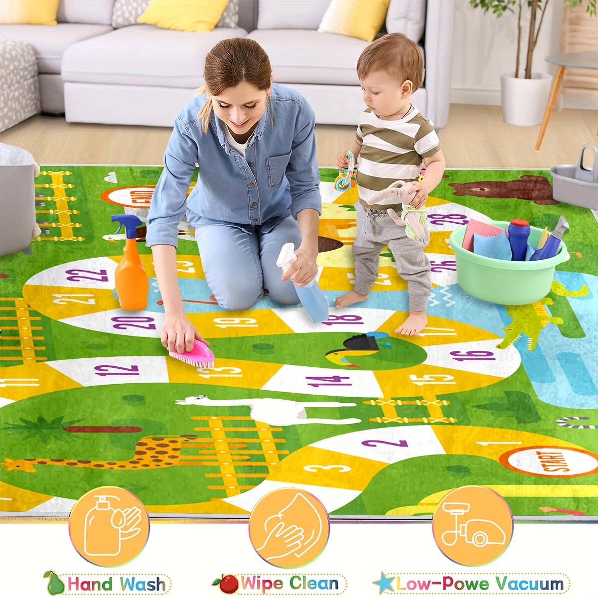 Alfombras Juego Bebés 100 Cm Alfombra Infantil Acolchada - Temu