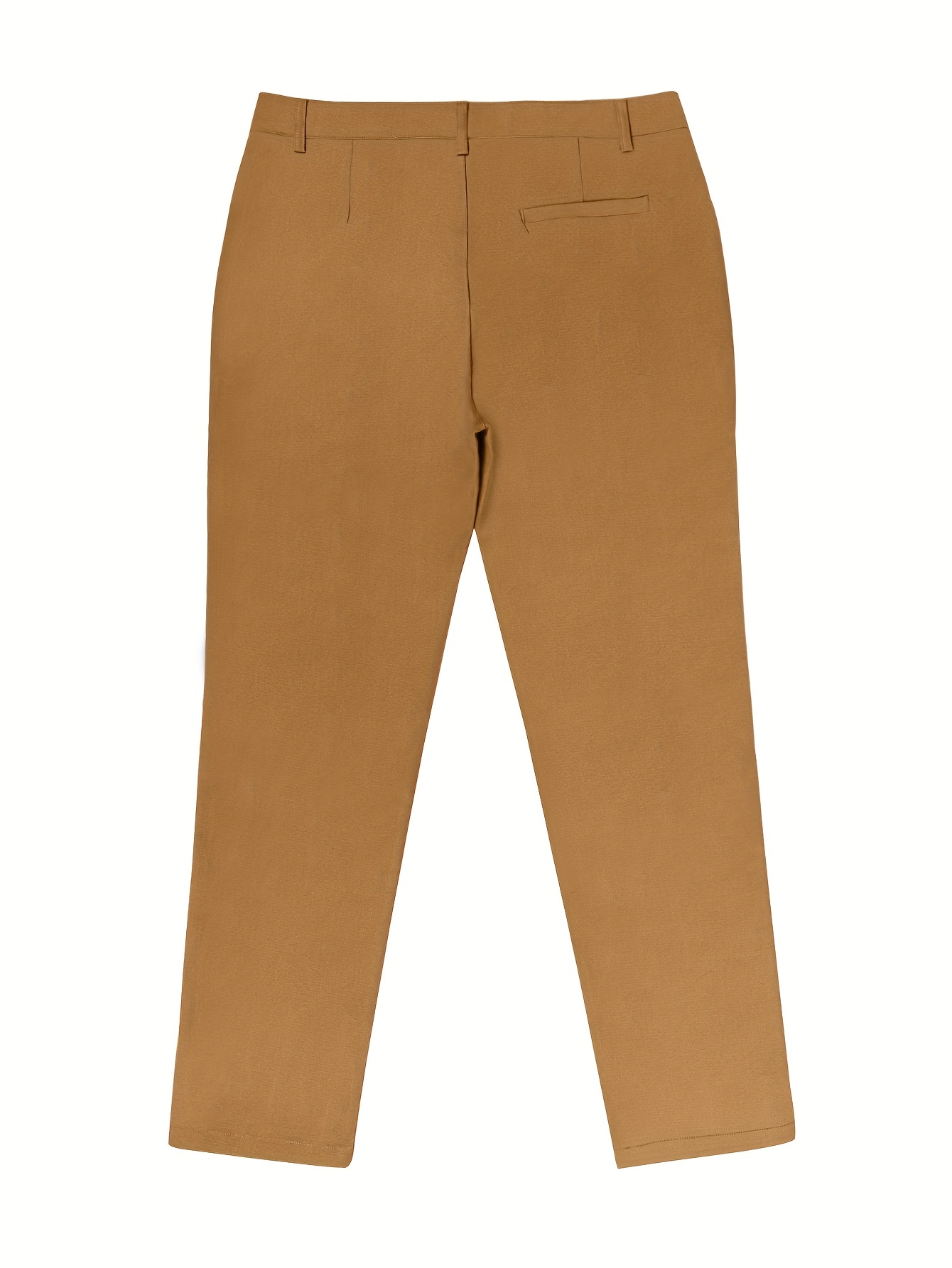 Clásicos pantalones de vestir elegantes y ajustados, pantalones de vestir  de color sólido ligeramente elásticos para hombres, semi-formales, para las