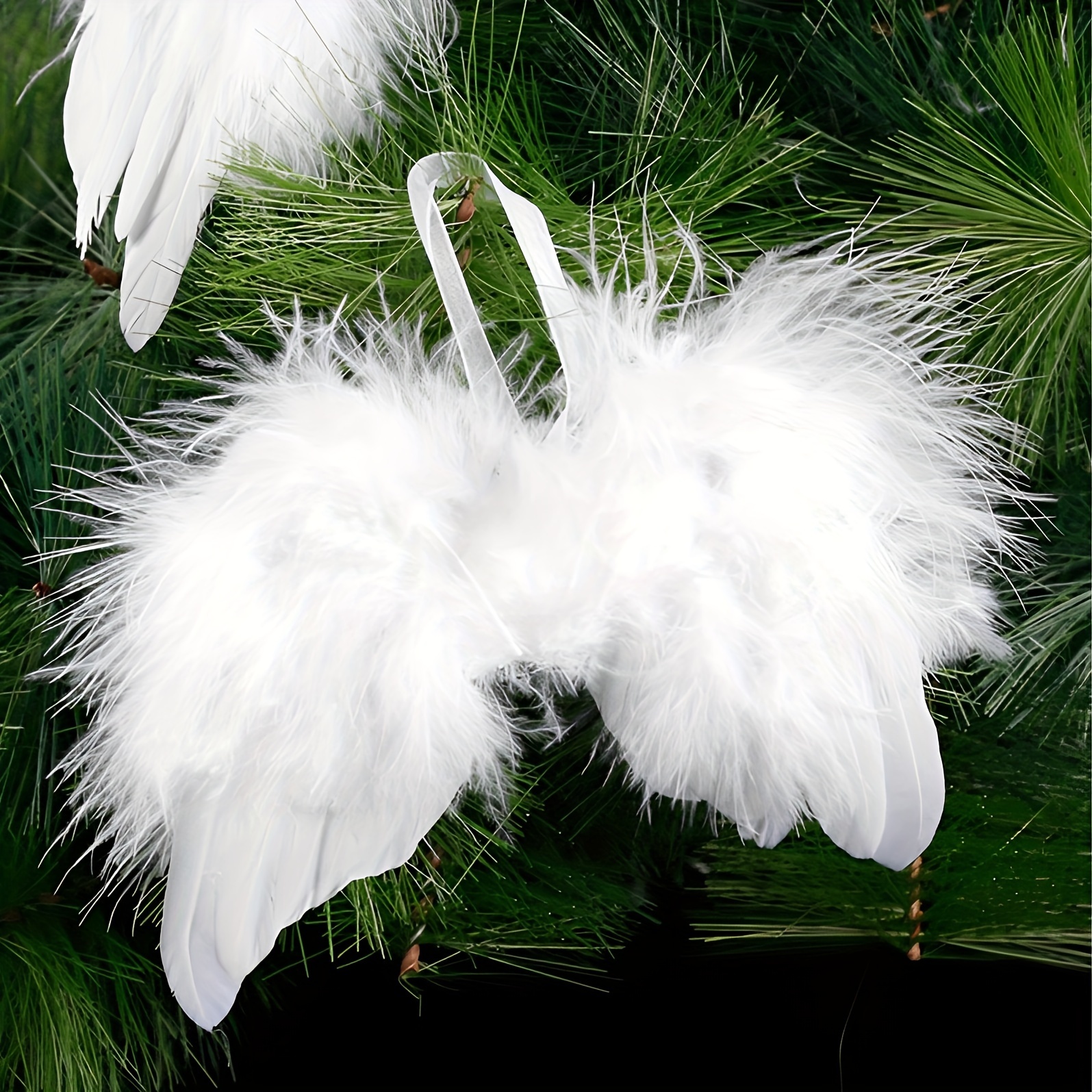 White Angel Wings Christmas Ornaments Angel Feather Wings - Temu