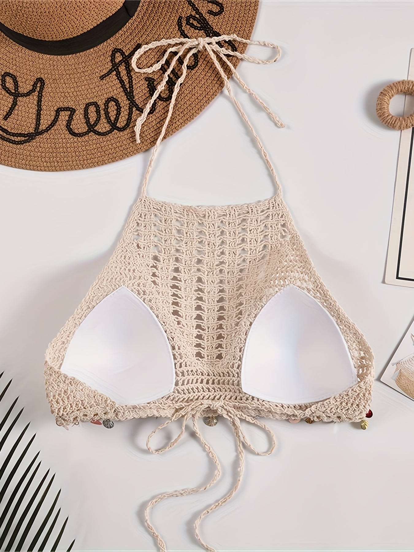 Crochet seashell bikini top 