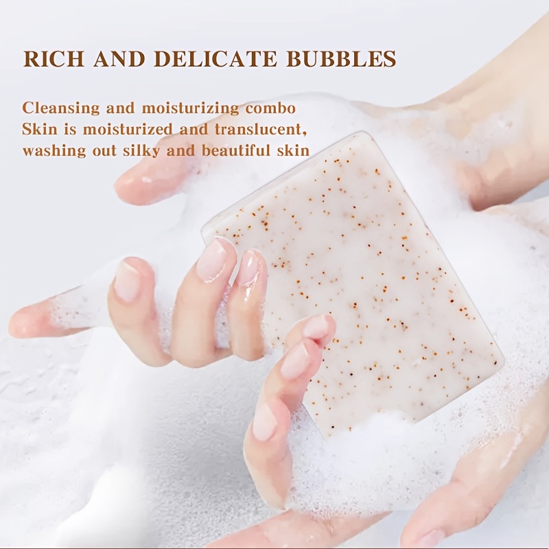 coconut oil exfoliating scrub soap skin shrink rich 100g bath body foam acne herbal handmade pores soap natural details 7