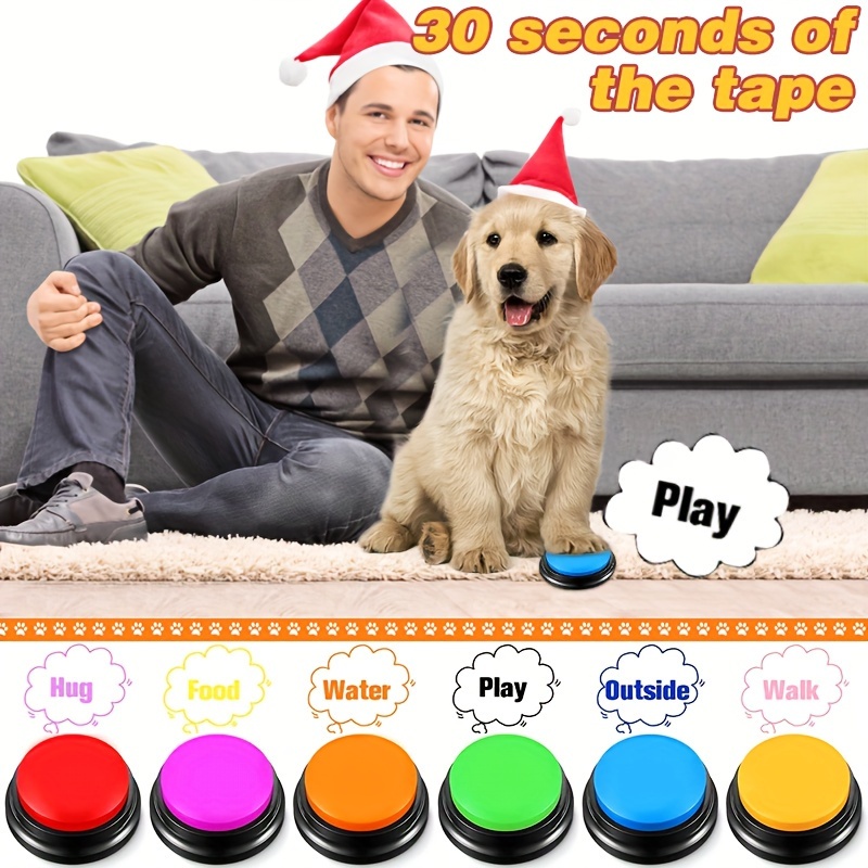 Bouton de communication pour chien Enregistrable Bouton parlant Enregistreur  vocal pour animaux de compagnie 30 secondes