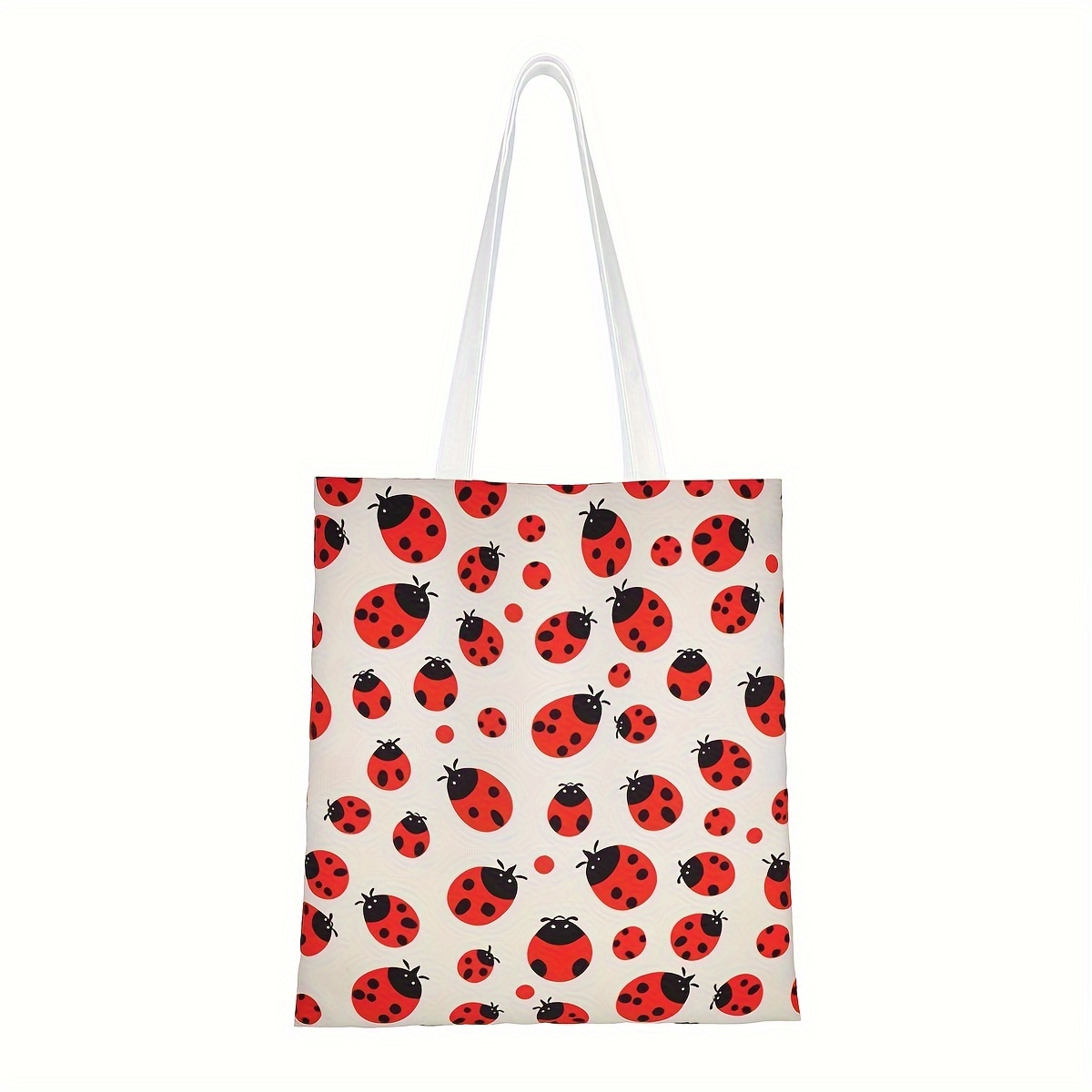 

Cute Ladybug Pattern Shoulder Bag, All-match Versatile Shopping Grocery Handbag For Women, Daily Use Commuter Bag