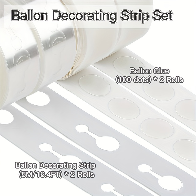  Balloon Arch Strip Kit, Balloon Glue Point Dots Stickers,  Balloon Christmas Decorations Strip Kit, 50 Ft Balloon Tape Strips Double  Hole, 300 Dot Glue, for Party Birthday Baby Shower : Home