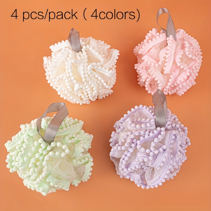 TEMU 4pcs Super Exfoliating Spa Loofah , Pouf , Scrubber For ,
