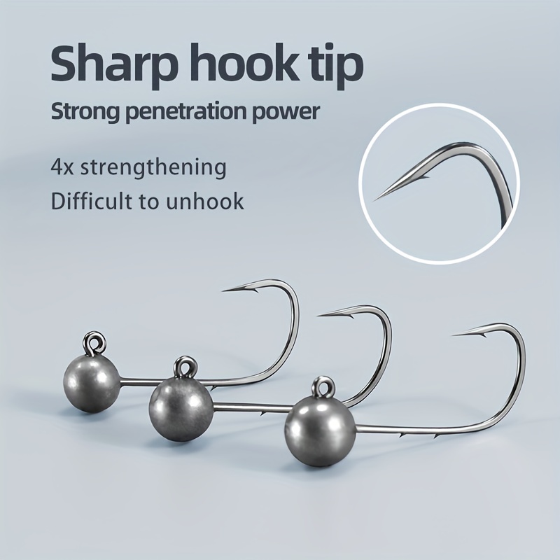Round Head Tungsten Steel Jig Hook Fishing Tackle Trout Bass