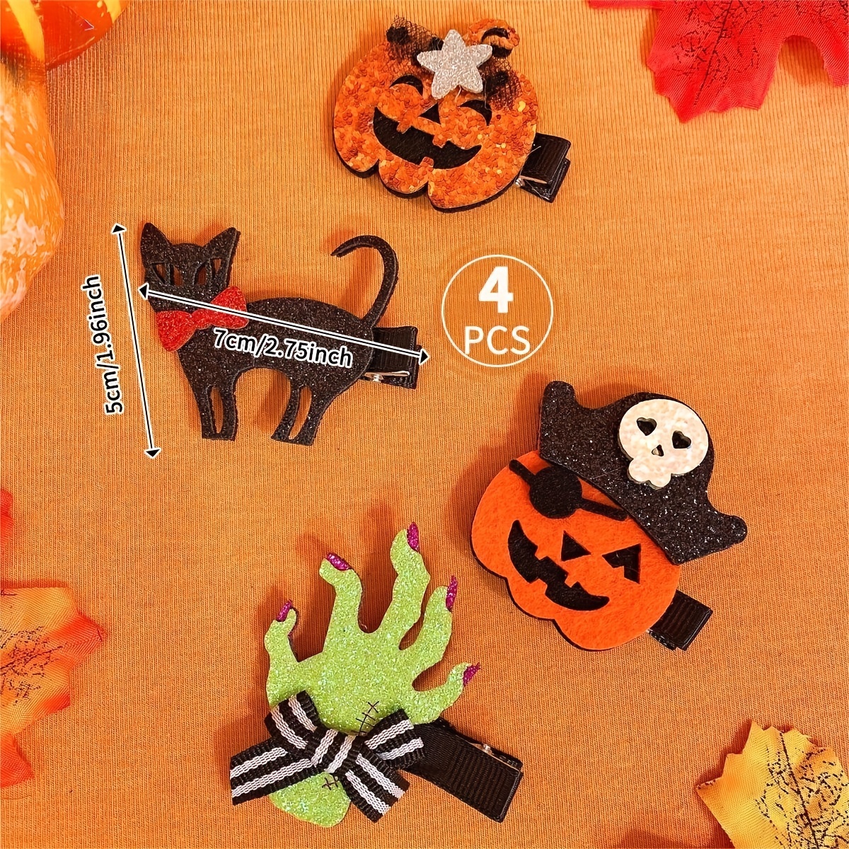 Halloween Pumpkin Ghost Hairpins Creative Hair Accessories - Temu