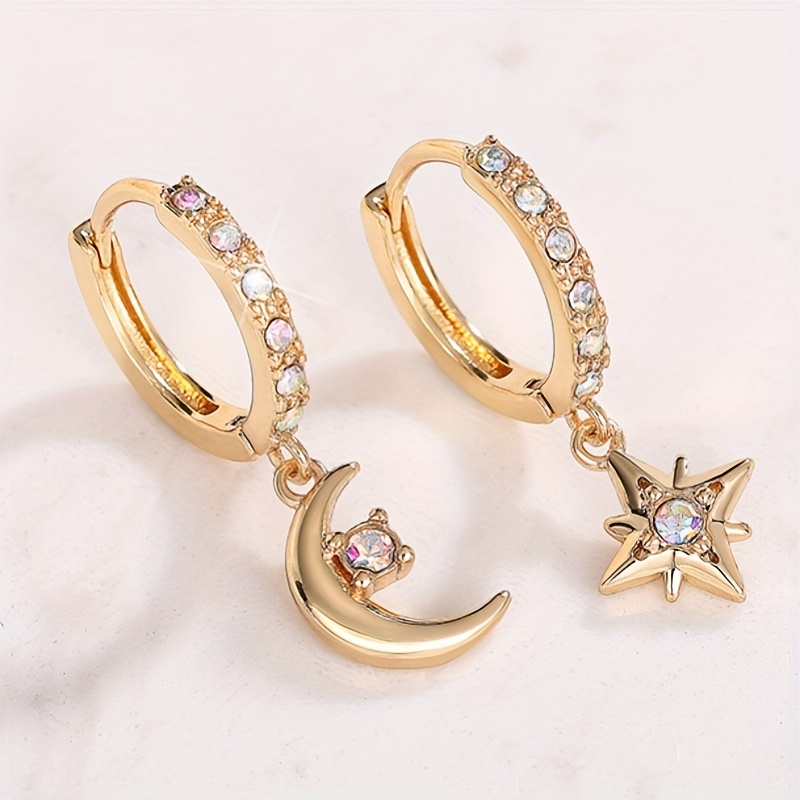Image of Exquisite Asymmetrical Star Earrings Women's Party Holiday Gift Daily Wear Fashion Earrings
