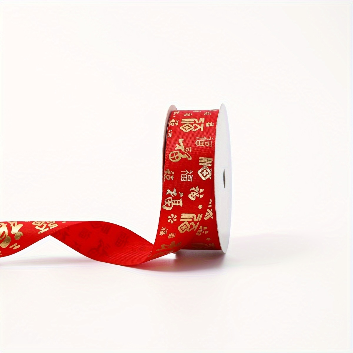 10yards/Roll Red Chinese New Year Decorative Ribbons Gift Wrapping Sleek  Polyester Fabric Ribbons Chinese Wedding Celebration Ornaments Supplies