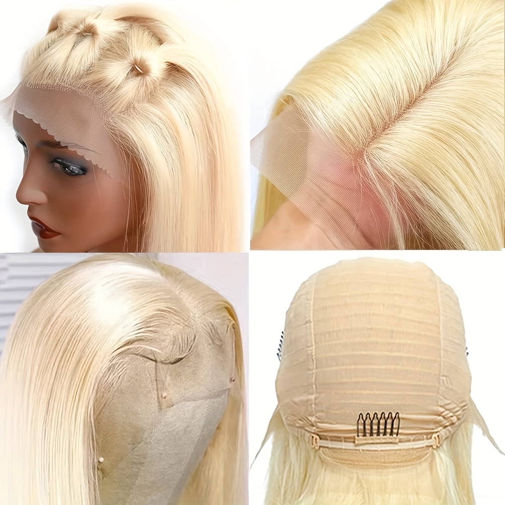 613 Blonde Short Bob Wig Human Hair 13x4 Hd Lace Front Wigs Temu