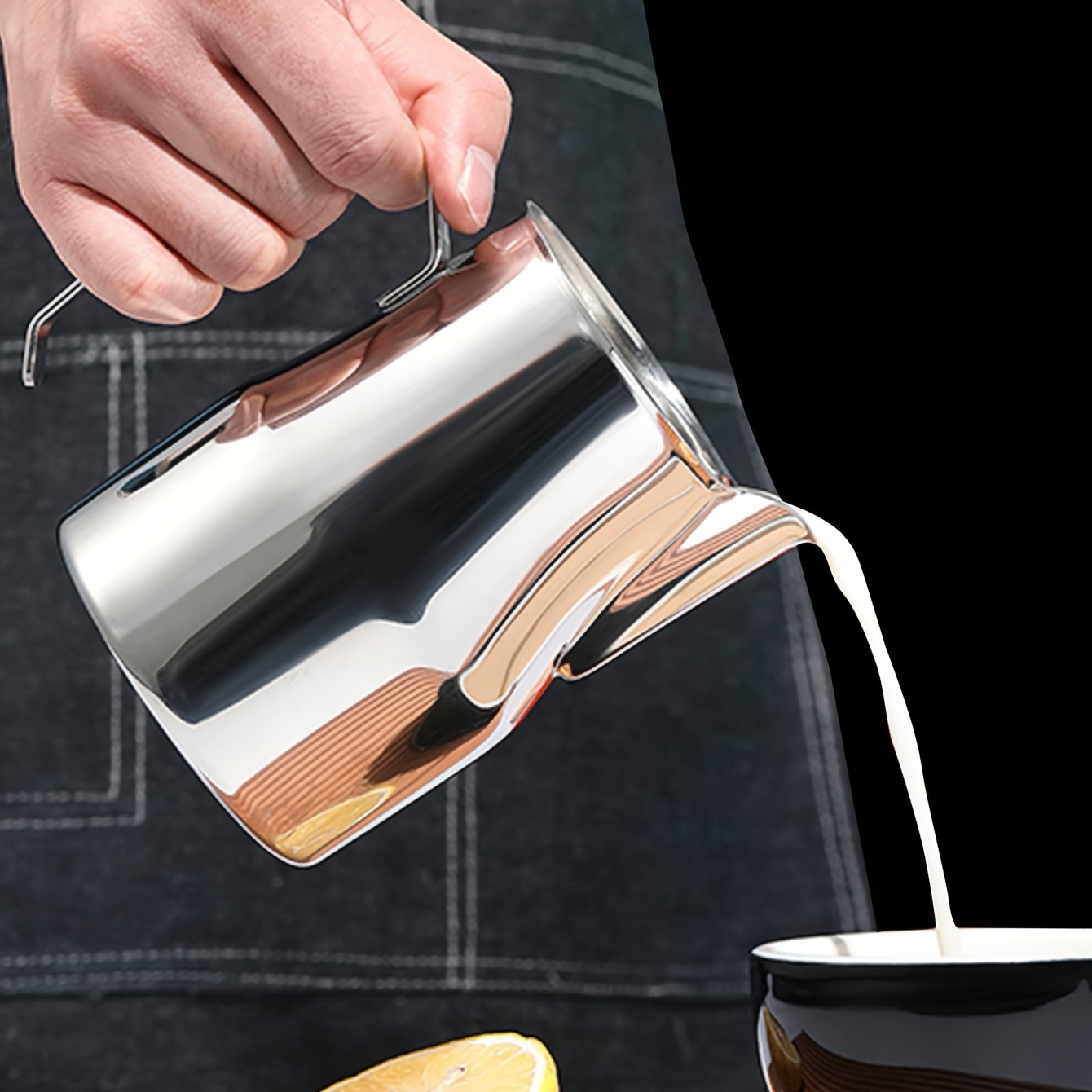 Pichet à mousse de lait en acier inoxydable, tasse à café latte