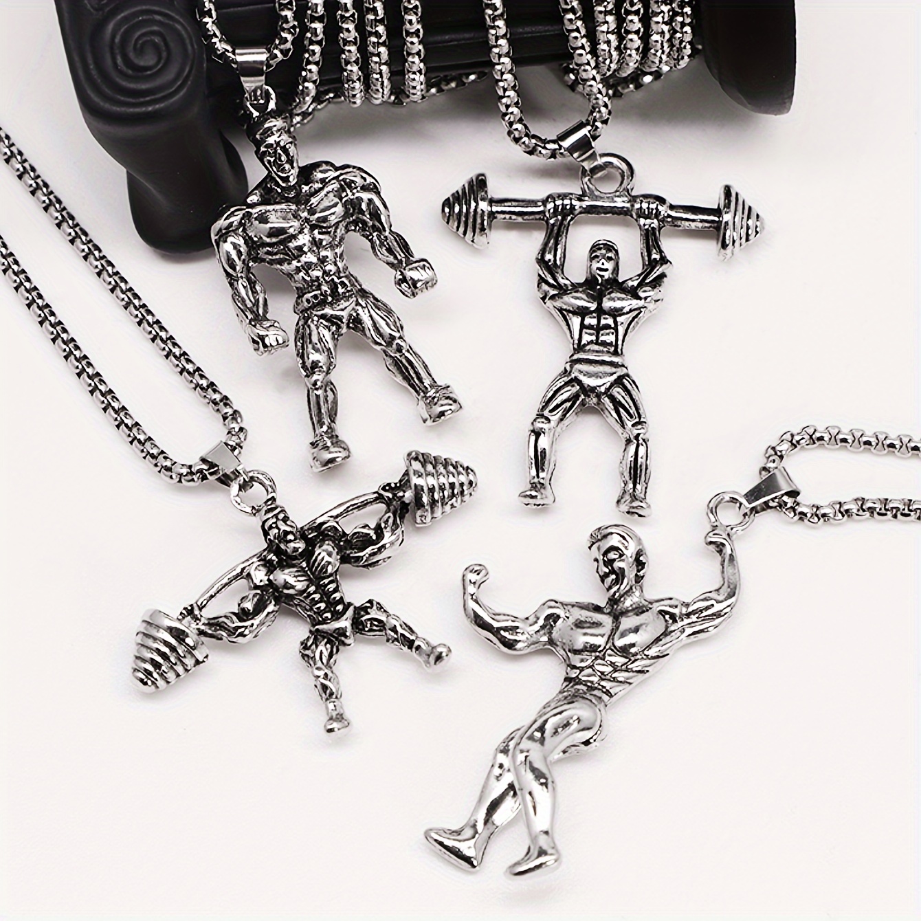 1pc Collier Pendentif Homme Musclé En Acier Inoxydable Pour Hommes Femmes  Bijoux De Sport Décontracté Gym Accessoire Cadeau - Temu Belgium