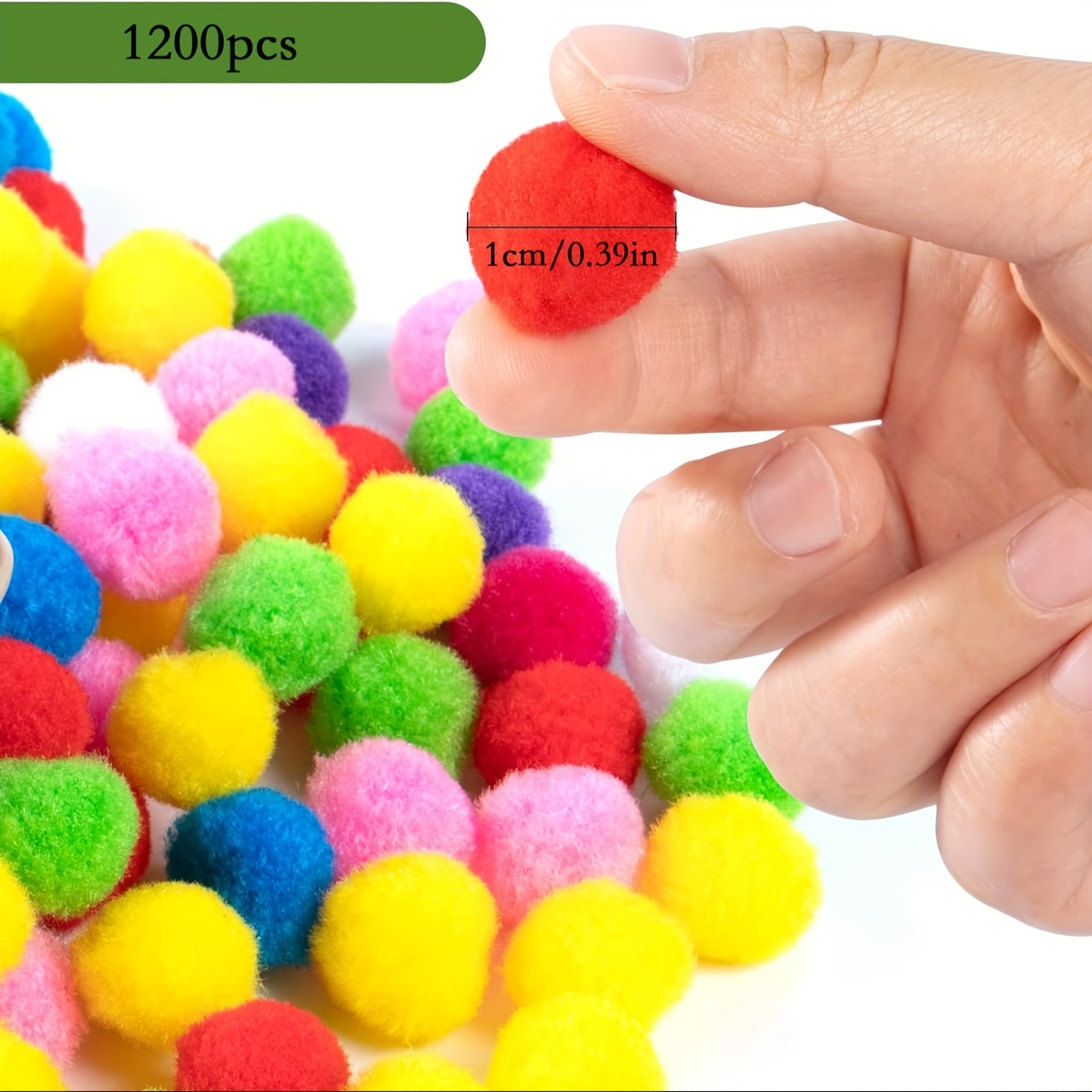 Arts And Crafts Colorful Assorted Pompoms Rainbow Puff - Temu