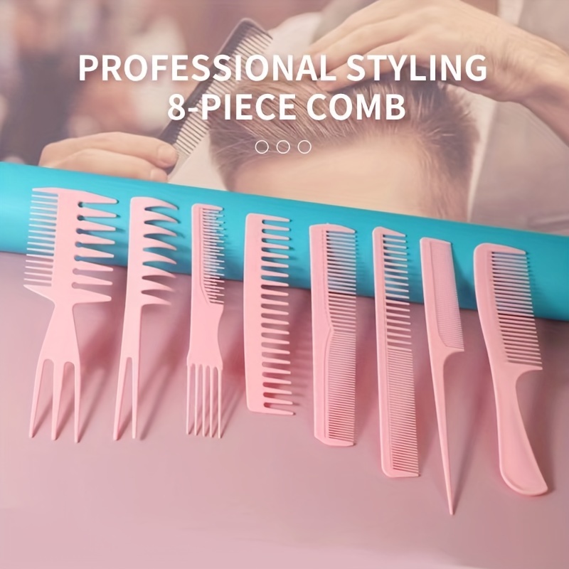 8pcs Men's Styling Hair Comb Set Hair Styling Tools