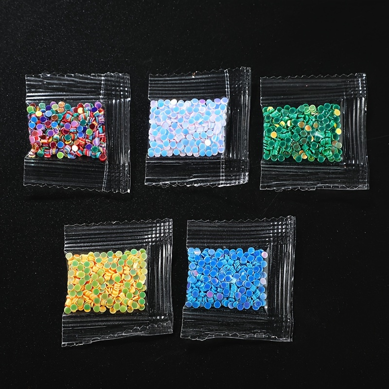5 Bag Colorful Geometric Round Sequins Flakes Uv Epoxy Resin - Temu