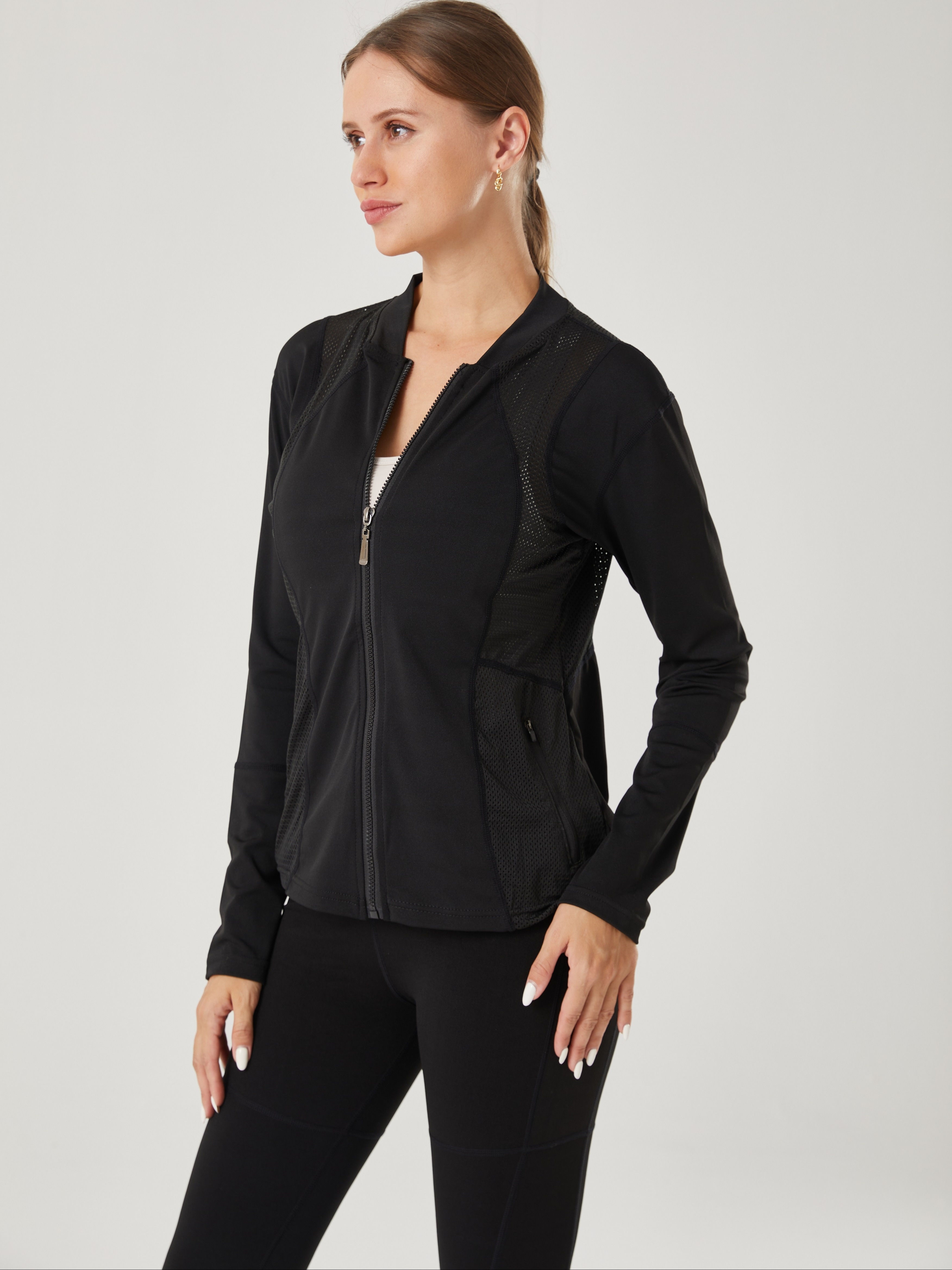 Seamless Track Jacket With Thumb Holes Zip Up Cropped - Temu