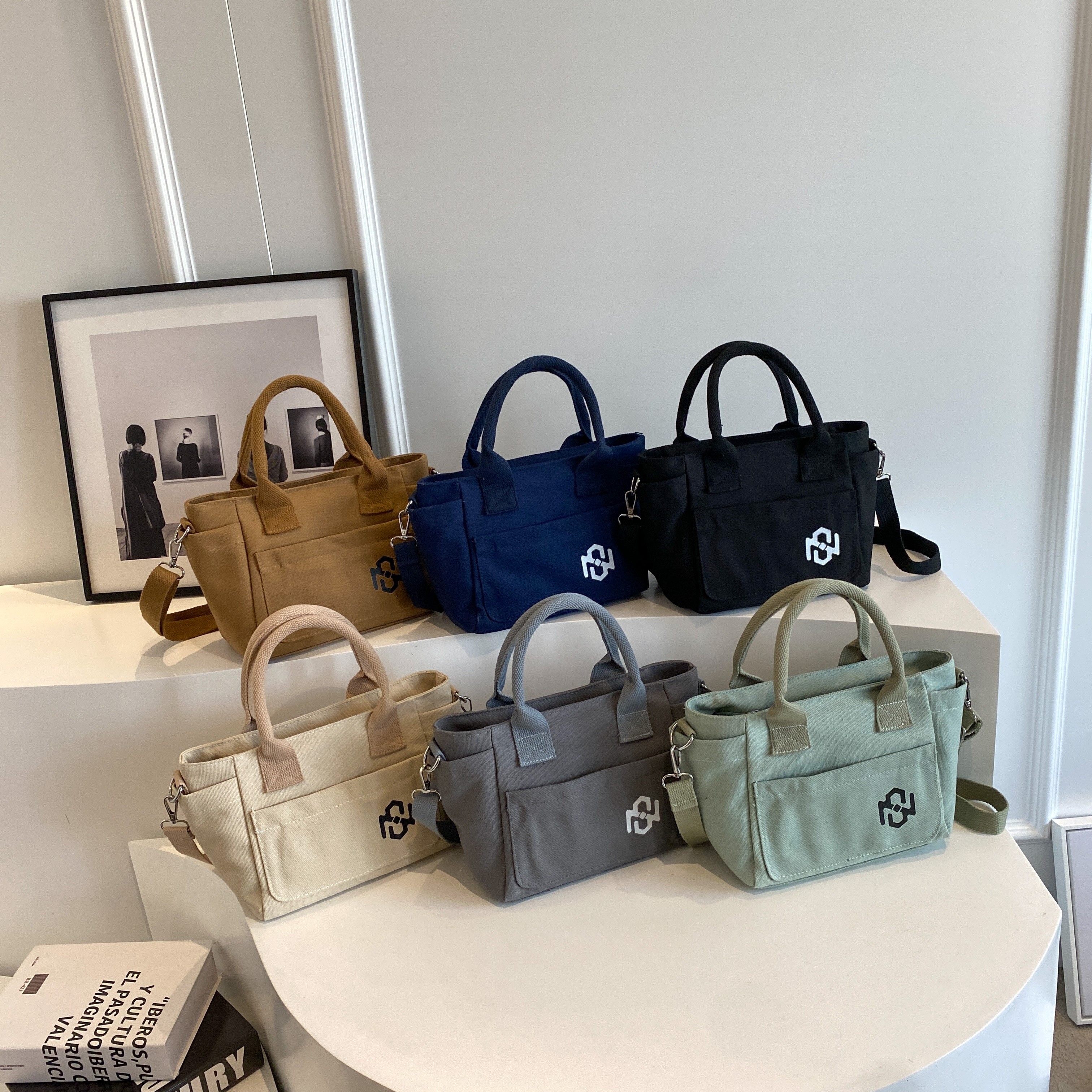 Anello Handbag Three Purpose Shoulder Bags Linen Fashion Casual