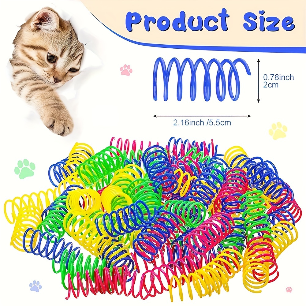 Lot de 30 grands ressorts colorés en plastique pour chat et chaton