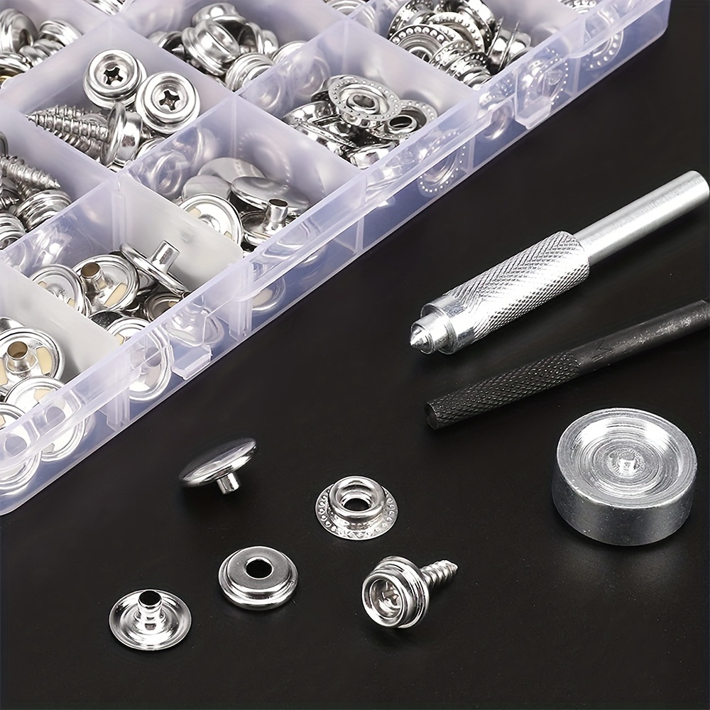 323pcs Canvas Snap Kit Marine Grade Stainless Steel Sockets Screws Fabric  Base Components For Diy Cover Canvas Snap Kit With Material Hole Punch And  Setting Tools - Arts, Crafts & Sewing 