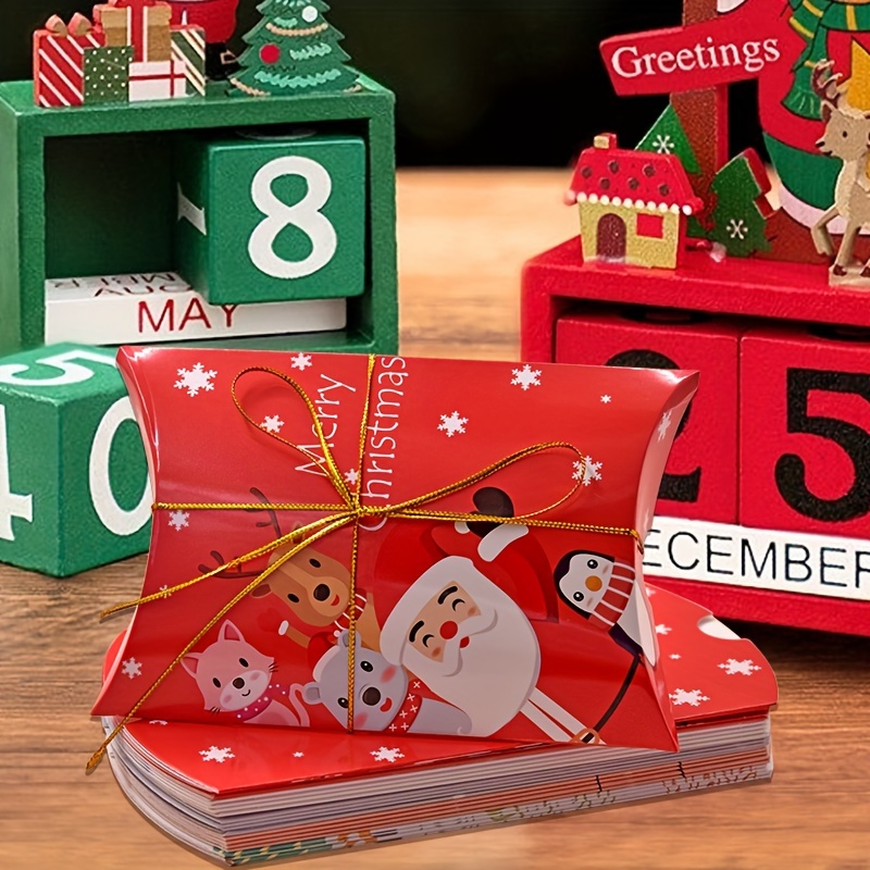 20 Pcs Boite Cadeaux Noel, Decoration Noel Boite Cadeau en Papier Kraft,  Petite Boite Cadeau Noel