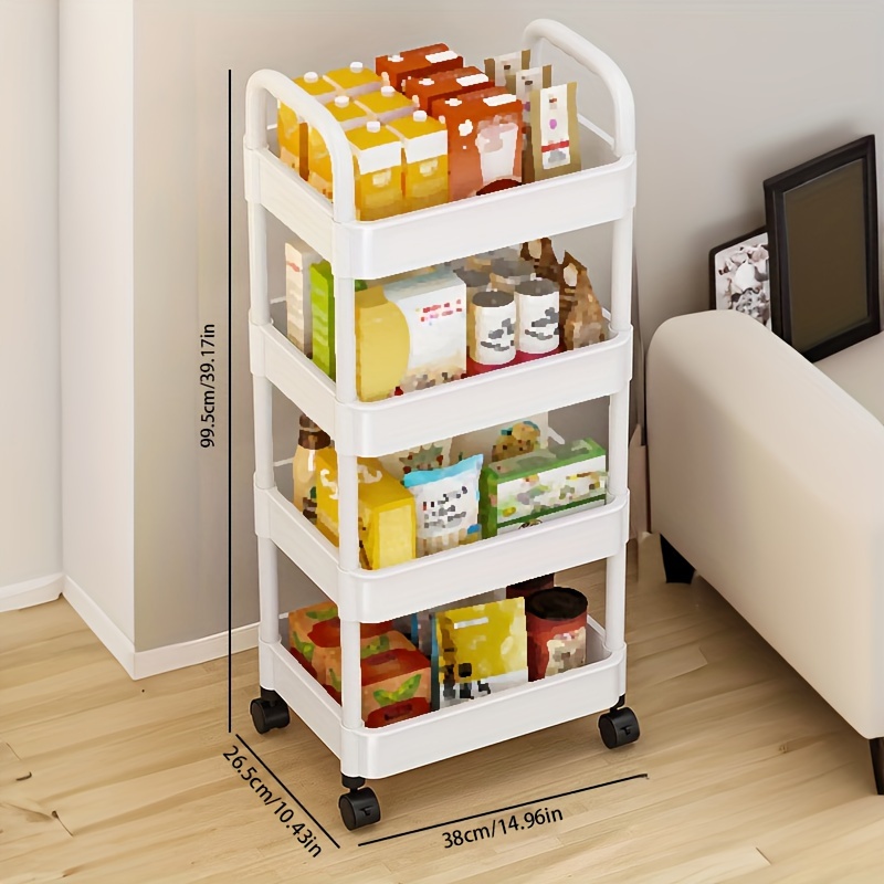 Small Trolley Shelf Floor Mount Storage Rack With Wheels - Temu