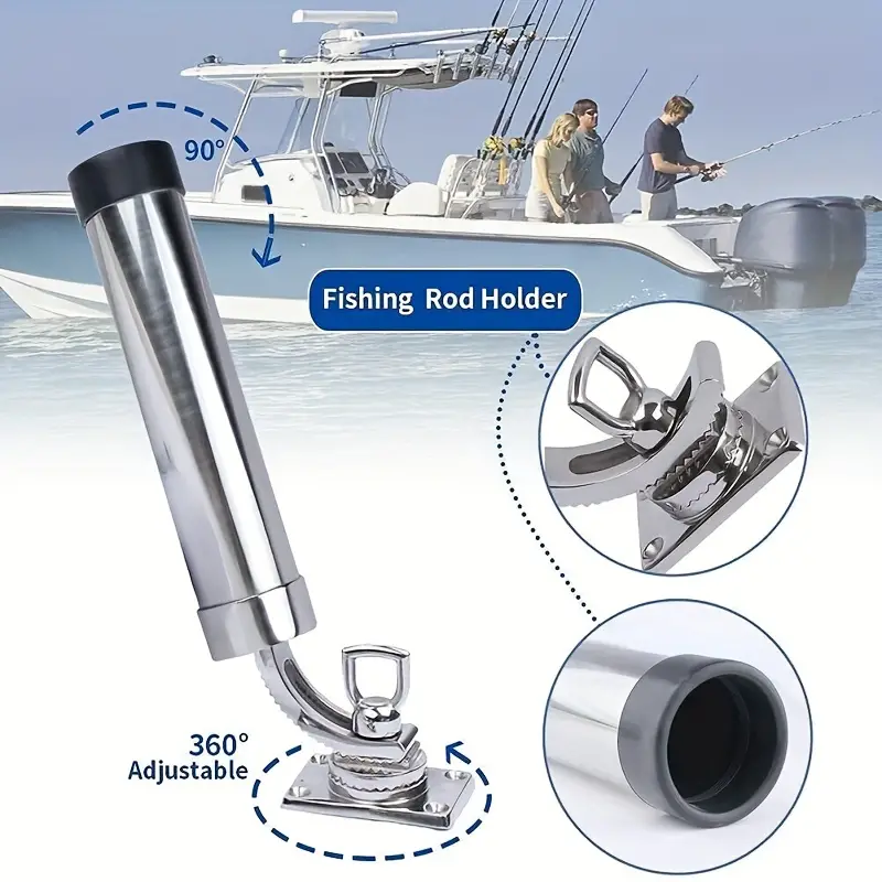 360 Degree Adjustable High Fishing Rod Holder 304 Stainless Steel