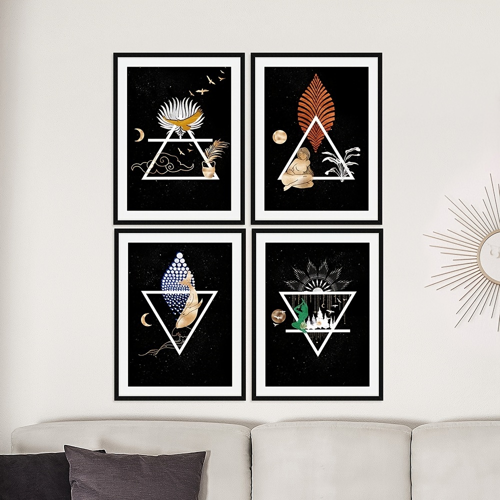 4pcs/set Alchemy Illustration Four Elements Art Prints, Magic Art, Air  Water Earth Fire, New Home Gift, Witchy Decor Poster, Geometric Wall Art  Painti