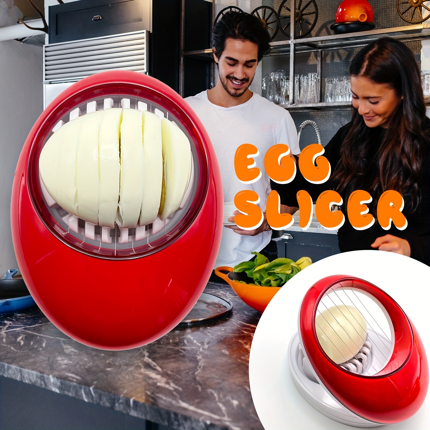 Egg Slicer for Hard Boiled Eggs Heavy Duty, Egg Cutter with Egg