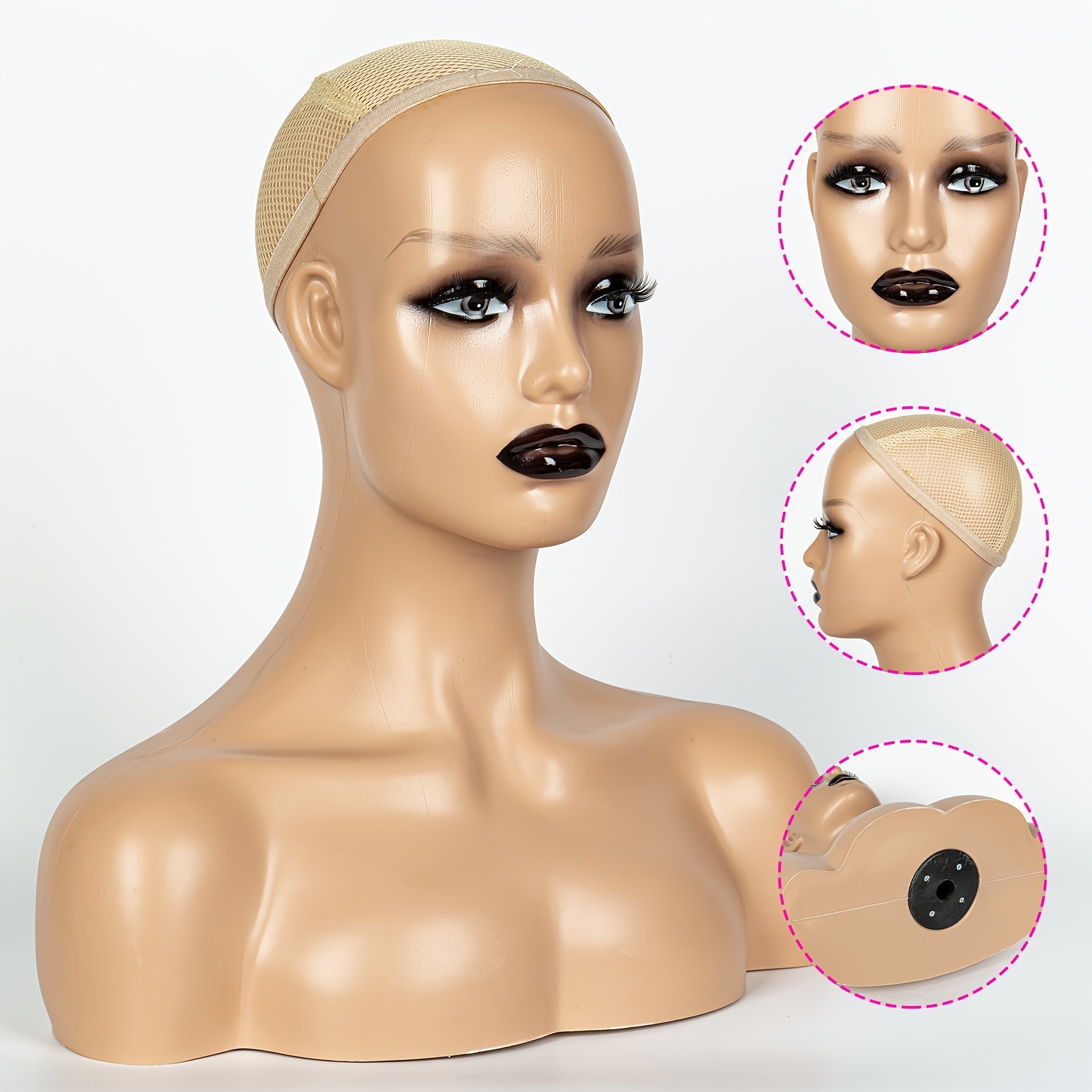 female mannequin head with shoulders-realistic mannequin