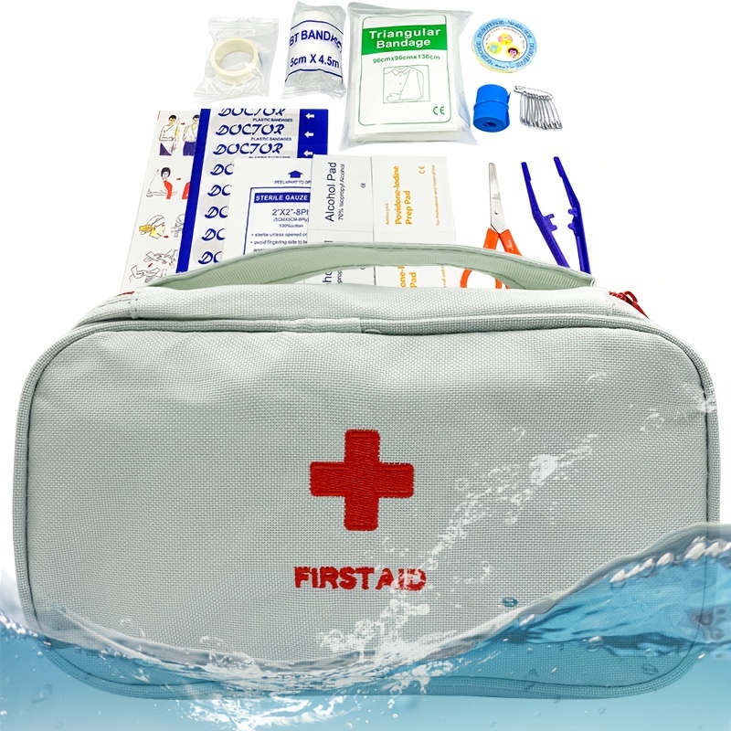 Gray Erste-Hilfe-Tasche 13-teiliges Basis-Verbandszeug Medizinische  Aufbewahrungstasche, Notfall-Überlebensset,  Outdoor-Reise-Erste-Hilfe-Handtasche, Medizinisches  Mehrzweck-Reißverschluss-Wasserdichtes Erste-Hilfe-Set, Inklusive  Kunststoff-Verband