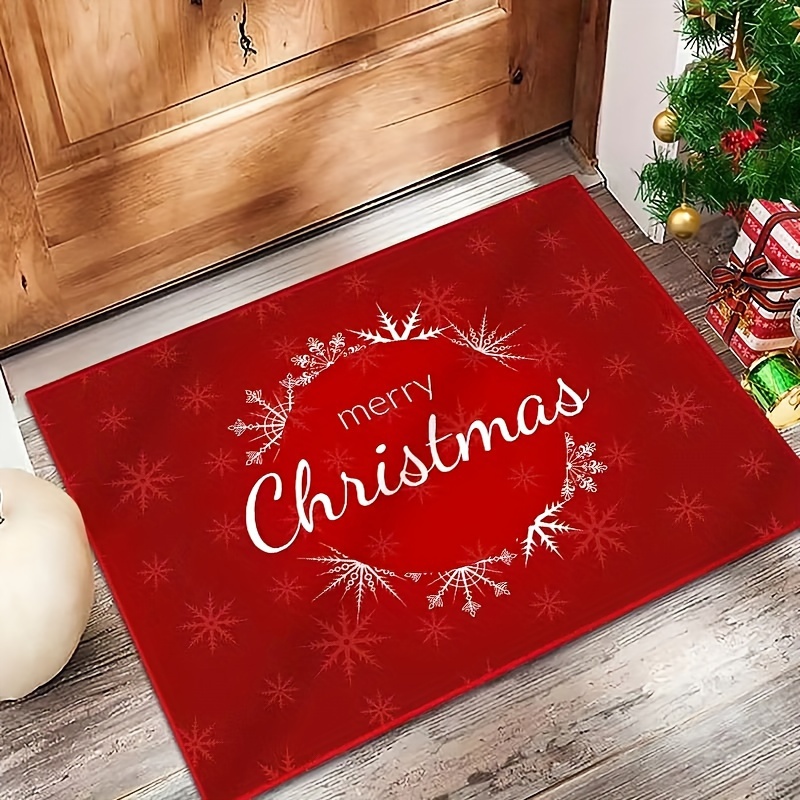 Chrismas Bedroom Entry Mat, Entry Floor Mat, Crystal Velvet