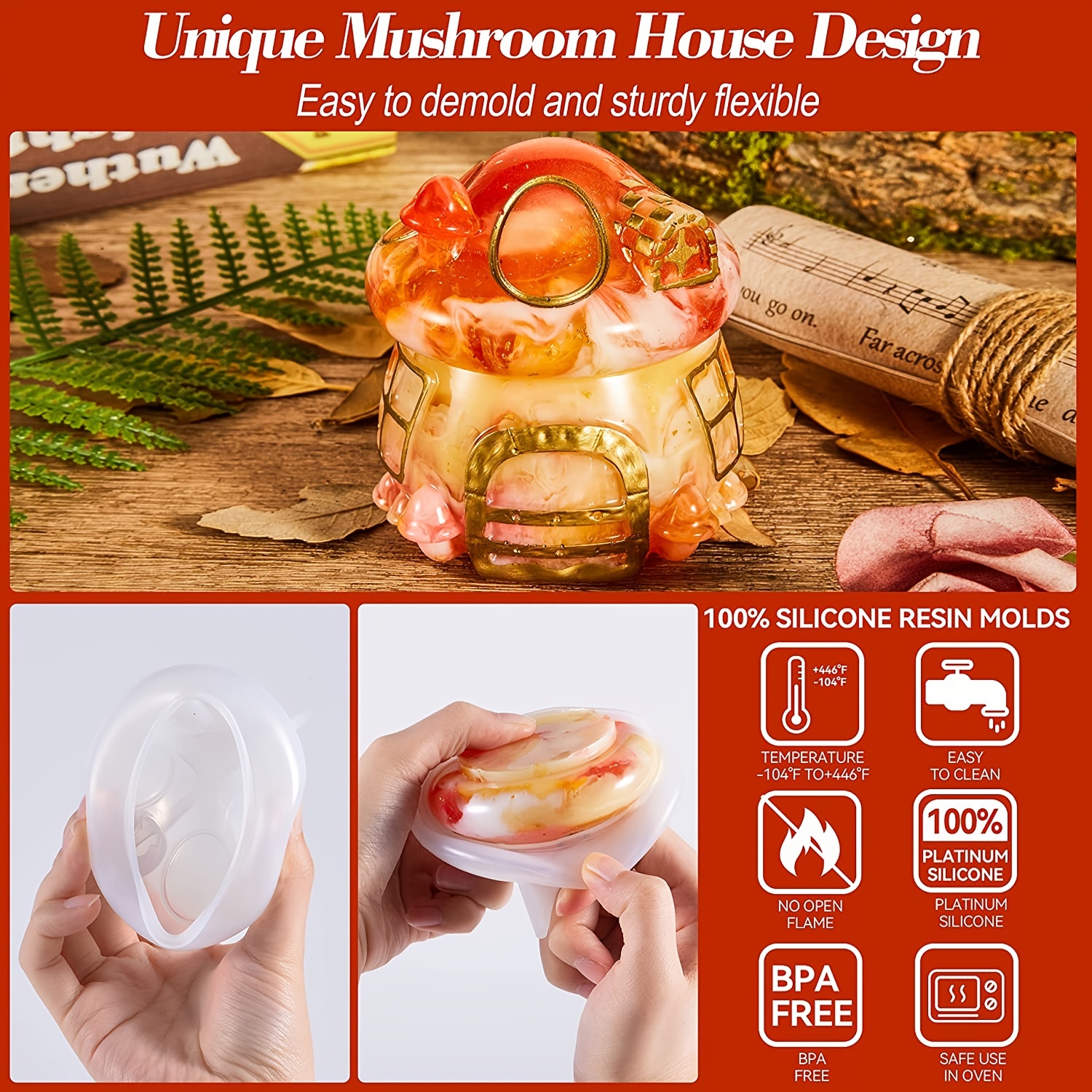 Mushroom Resin Molds 7 Shape Mushroom Jar Silicone Mold Set - Temu