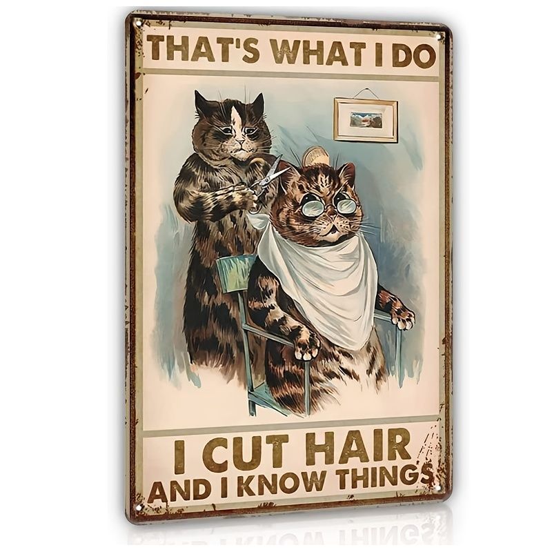 1pc Funny Cat Hair Salon Wall Decor Vintage Metal Tin Sign Cat Wall Decor  Sign For Barbershop Beauty Salon Home Coffee Wall Decor 8x12inch | Don't  Miss These Great Deals | Temu