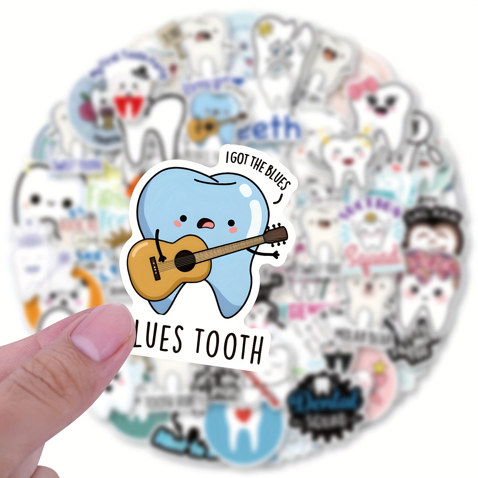 Cute Teeth Stickers Vinyl Waterproof Stickers For - Temu