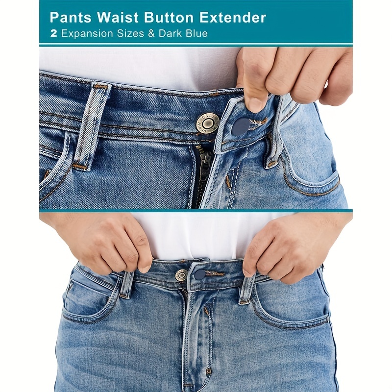 12 Pcs Button Extender for Jeans - Pants Button Extenders Adjustable Waist  Extenders for Pants for Men Women No-Sew Extender Button Set for Pants